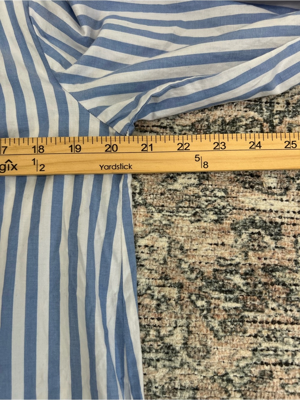 Lands’ End Blue Stripe 100% Cotton Tunic Dress Womens Medium Coastal Cottagecore - Picture 15 of 16